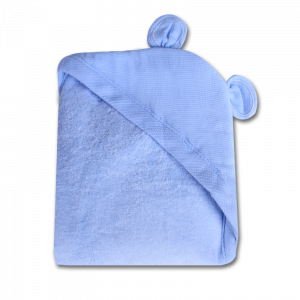 מגבת לתינוק עם קשירה לצוואר ההורה תכלת מגבת לתינוק עם קשירה לצוואר ההורה תכלת